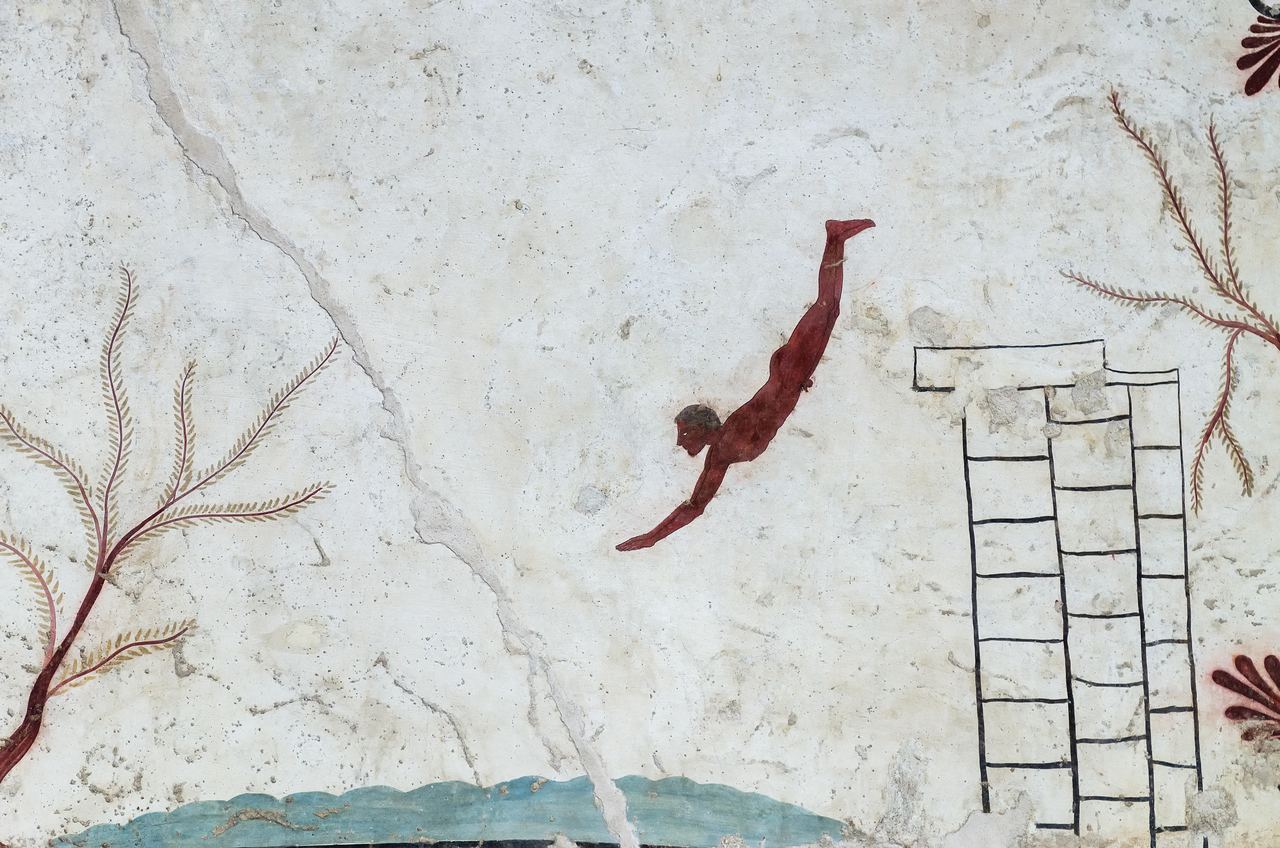 La Tomba del Tuffatore, al Museo archeologico di Paestum